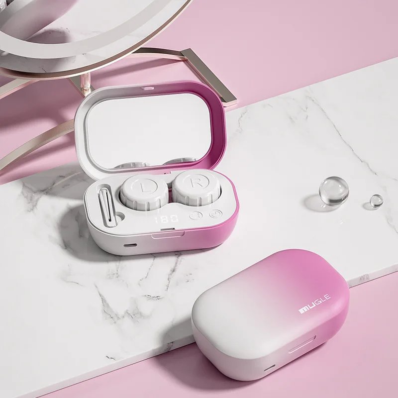 Contact Lens Ultrasonic Cleaning Machine Rechargeable Household Automatic Washer Glasses Lenses Cleaning Machine with LED Lights