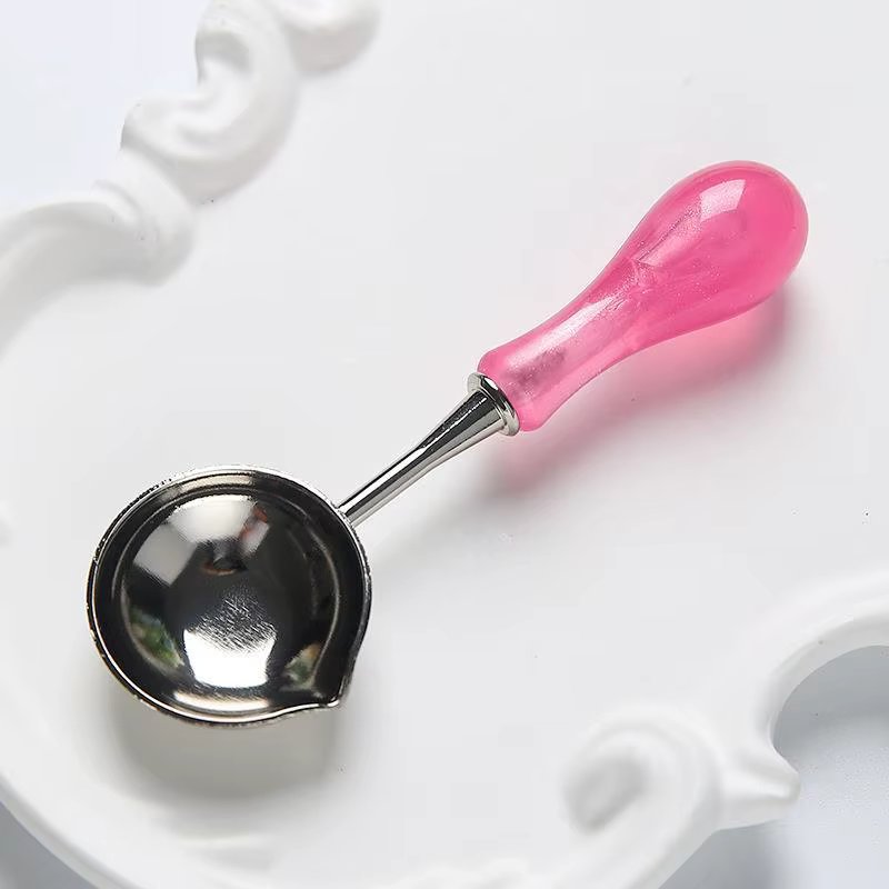 Wax Seal Stamp Spoon Resin Handle Wax Seal Melting Spoons Fire Paint Melting Firing Wax Stick Heater For Wedding Card Tool