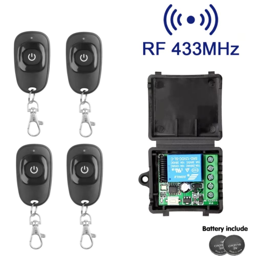 433 Mhz Universal Gate Remote Control Switch DC 12V 10A Relay Receiver Mini Module Remote Controller for Gate LED Garage Door