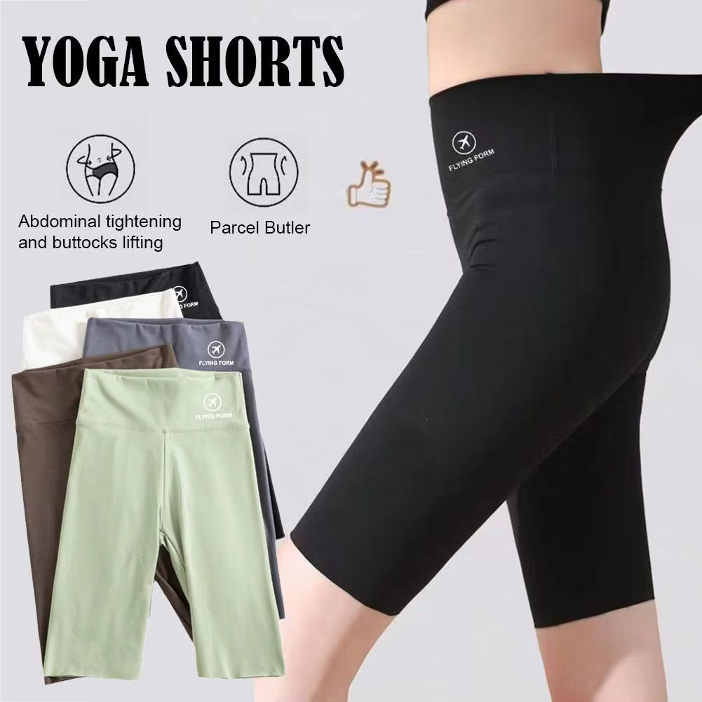New High Waist Sports Shorts Women Naked Feeling Workout Push Up Leggings Tummy Control Yoga Running Fitness Gym Slim Pants