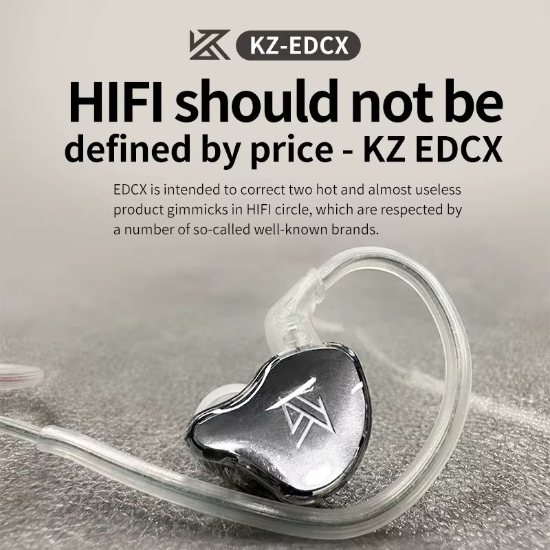 KZ EDC  EDCX Wired Headset Hanging In Ear Earbuds Headphones With Microphone Game Sport Monitor Noice Cancelling Earphones