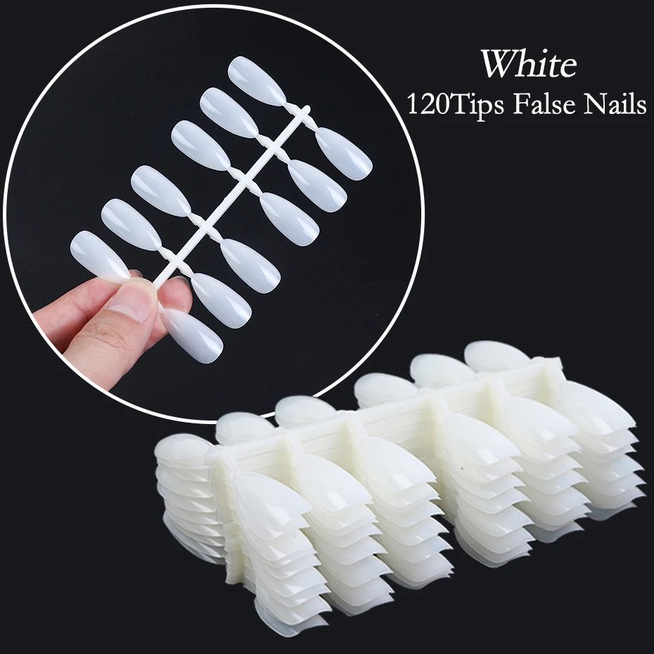 120pcs Fake Nail Tips For Display Palette Oval Almond Acrylic Nails Forms Color Chart Manicure Practice Nail Equipment