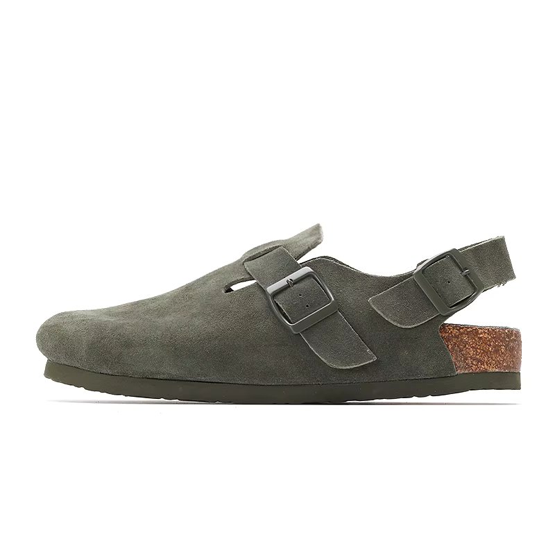 Genuine leather Birken shoes for men 2024 summer new fishing men thick soled half drag sandals