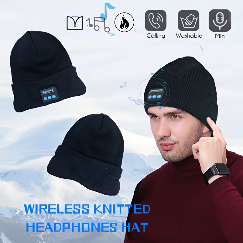Winter Sports Bluetooth Hat Warm Beanie Music Wireless Bluetooth Headset Speaker Hats Wireless Earphones Cap Smart Headphones