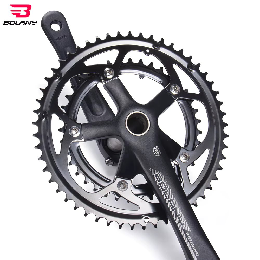 BOLANY Road Bike Crankset 130BCD 170mm Double Gear 53-39T BB68 Hollow Bicycle Double Chainrings Crank MTB Accessories