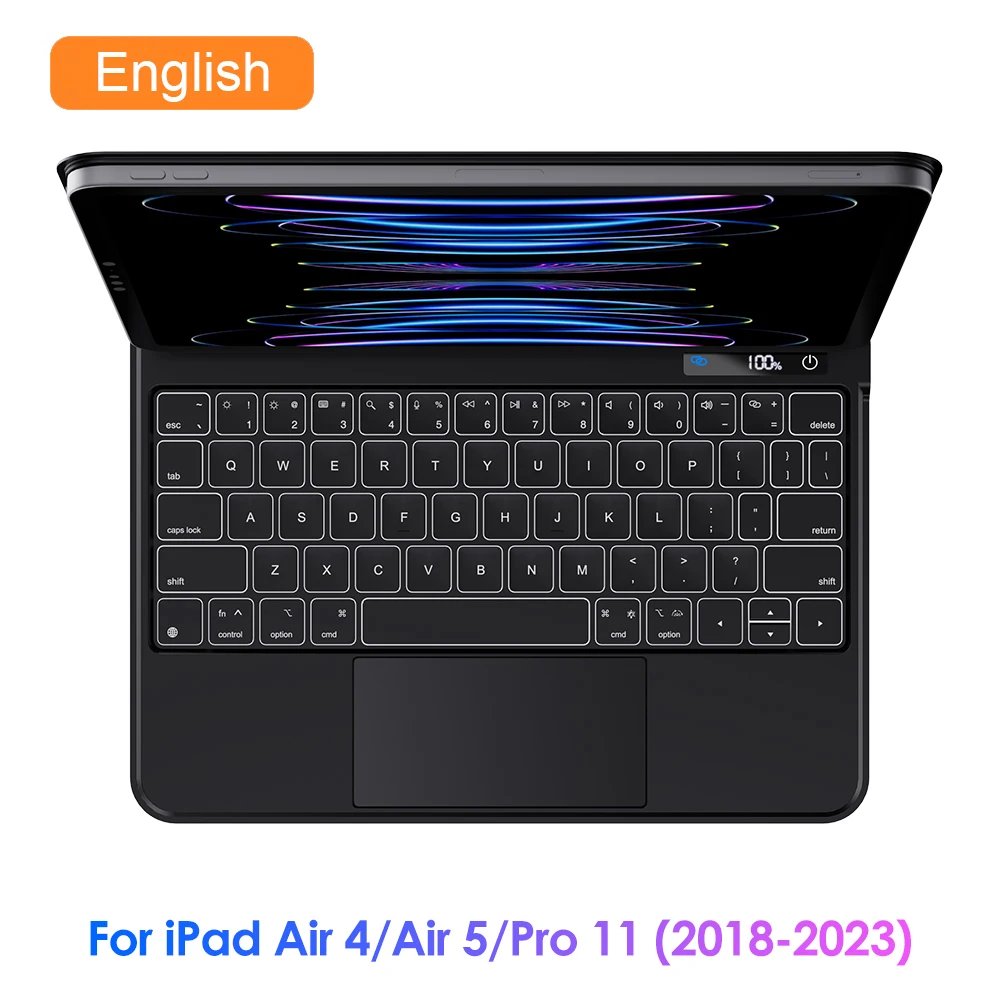 GOOJODOQ Magic Keyboard with LCD Display for iPad Pro 11/ Pro 12 9 12.9/ Air 5 Air 4 for iPad Keyboard folio Korean Spanish GK04