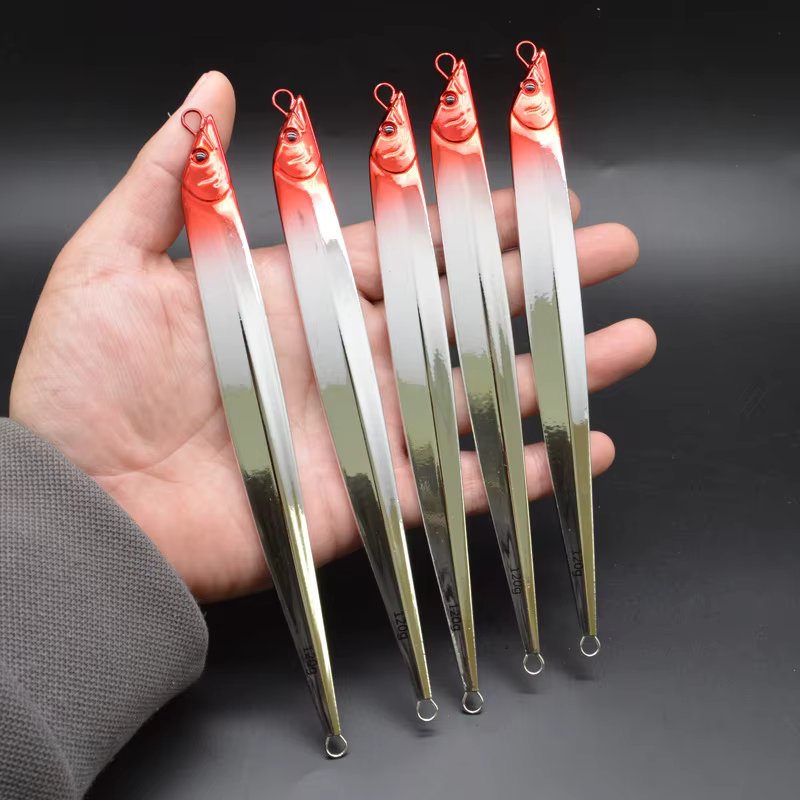 Red Head Silver Quick Jig, Sea Bass, Hairtail, Croaker, Shark, Shark, Metal Jig, Knife Jig, Japan, 80g, 100g, 120g, 180g, 200g