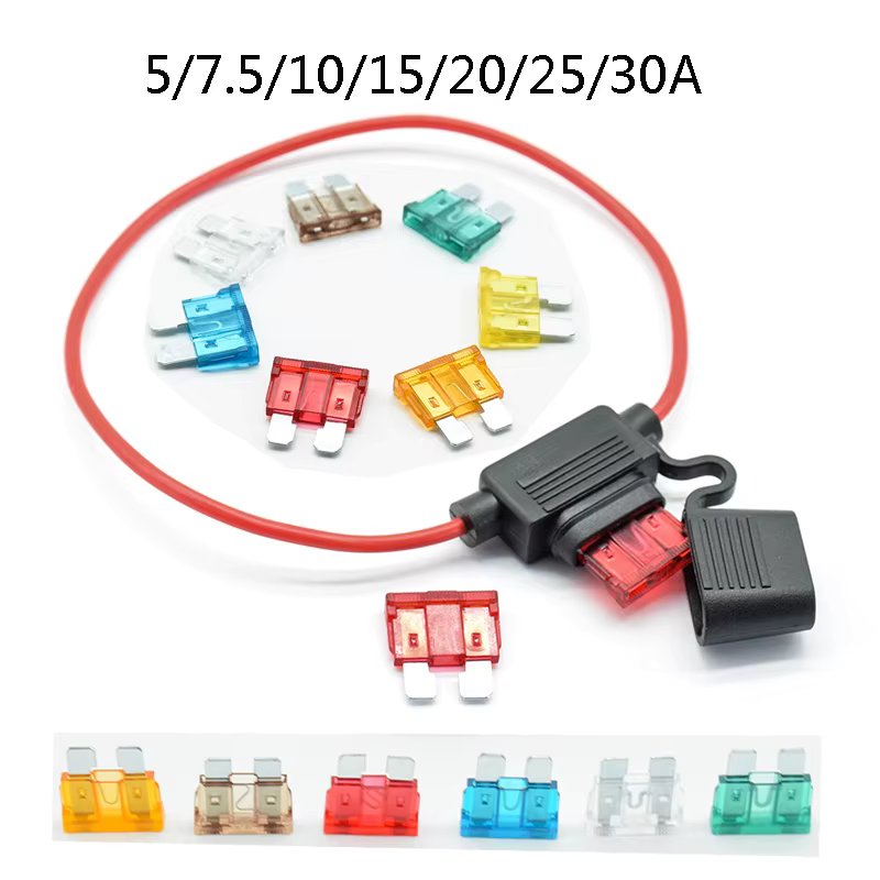 Waterproof Power Socket Medium Blade Type In Line Fuse Holders Fuse Car Replacement Fuses Car Fuse Socket 5A 7.5A 10A15A20A25A
