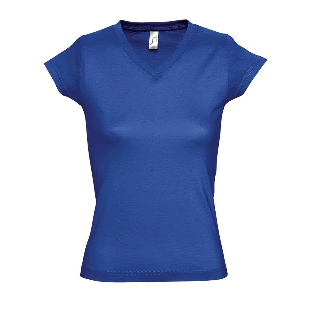 MARNAULA.MOON. V-neck women T shirt. Size = XXL,COLOR = Royal Blue