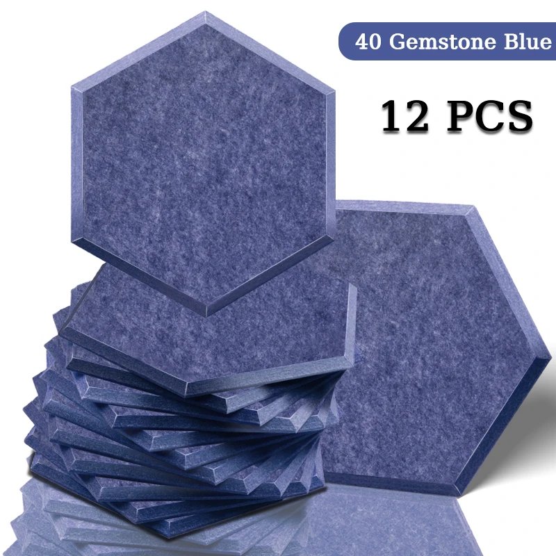 TOUO Acoustic Panel 12pcs High Density Studio Acoustic Treatment Home Sound Proof Panels Wall Soundproofing Ktv Noise Insulation