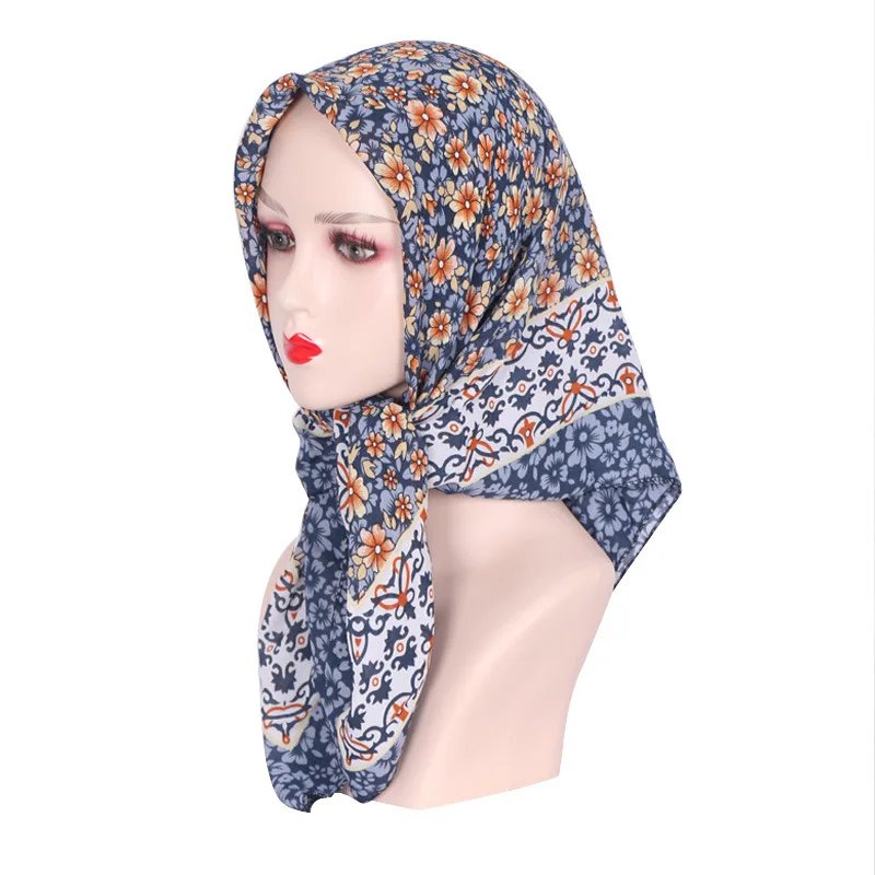 85*85cm Hijabs for Woman Scarf Muslim Headscarf Printed Square Scarves Thin Luxurious Retro Handkerchief Babushka New