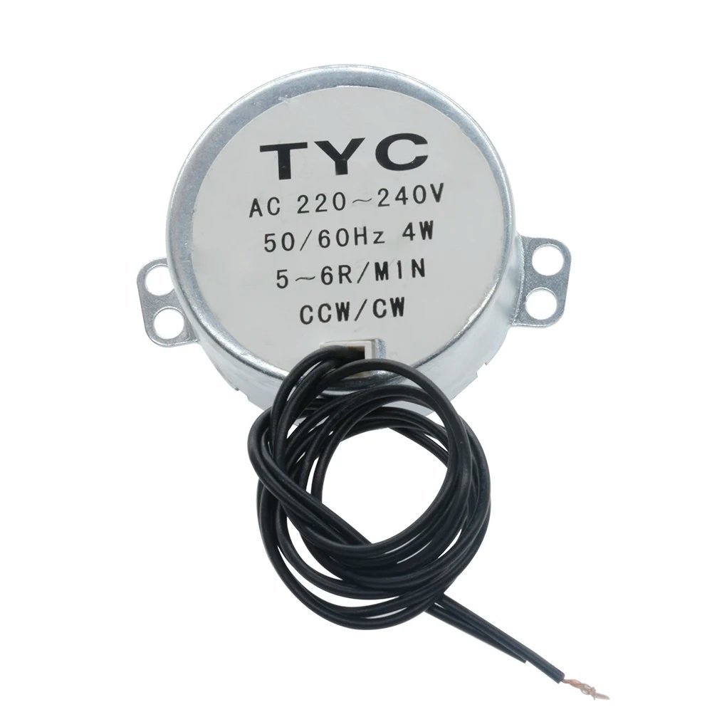 TYC-50 Small AC Synchronous Gear Motor  AC220-240V 4W CCW/CW Turntable Motor for Electric Fireplace 50/60Hz