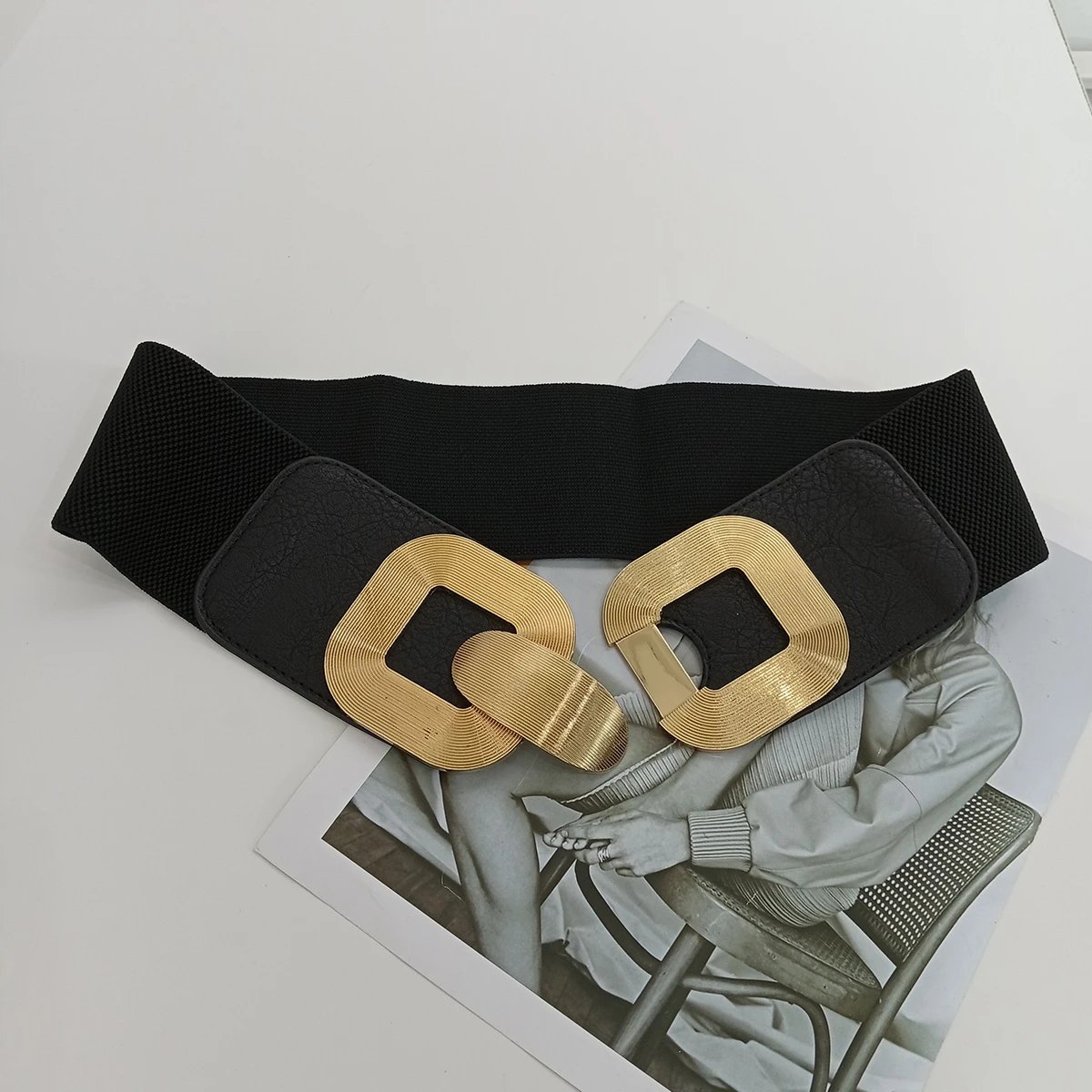 Elastic Black Corset Belt Female Waist Gold Buckle Stretch Cummerbunds Red Belts For Women High Quality Beige Waistband