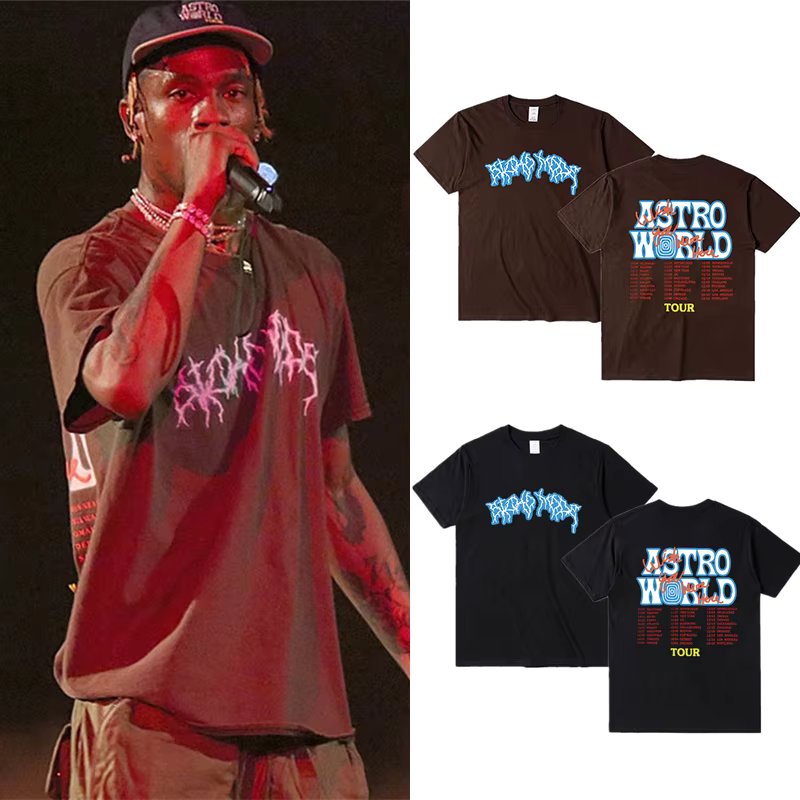 24ss uptopia t shirt men vintage hiphop cotton streetwear Oversized tee tops cactus lightning Brown jack