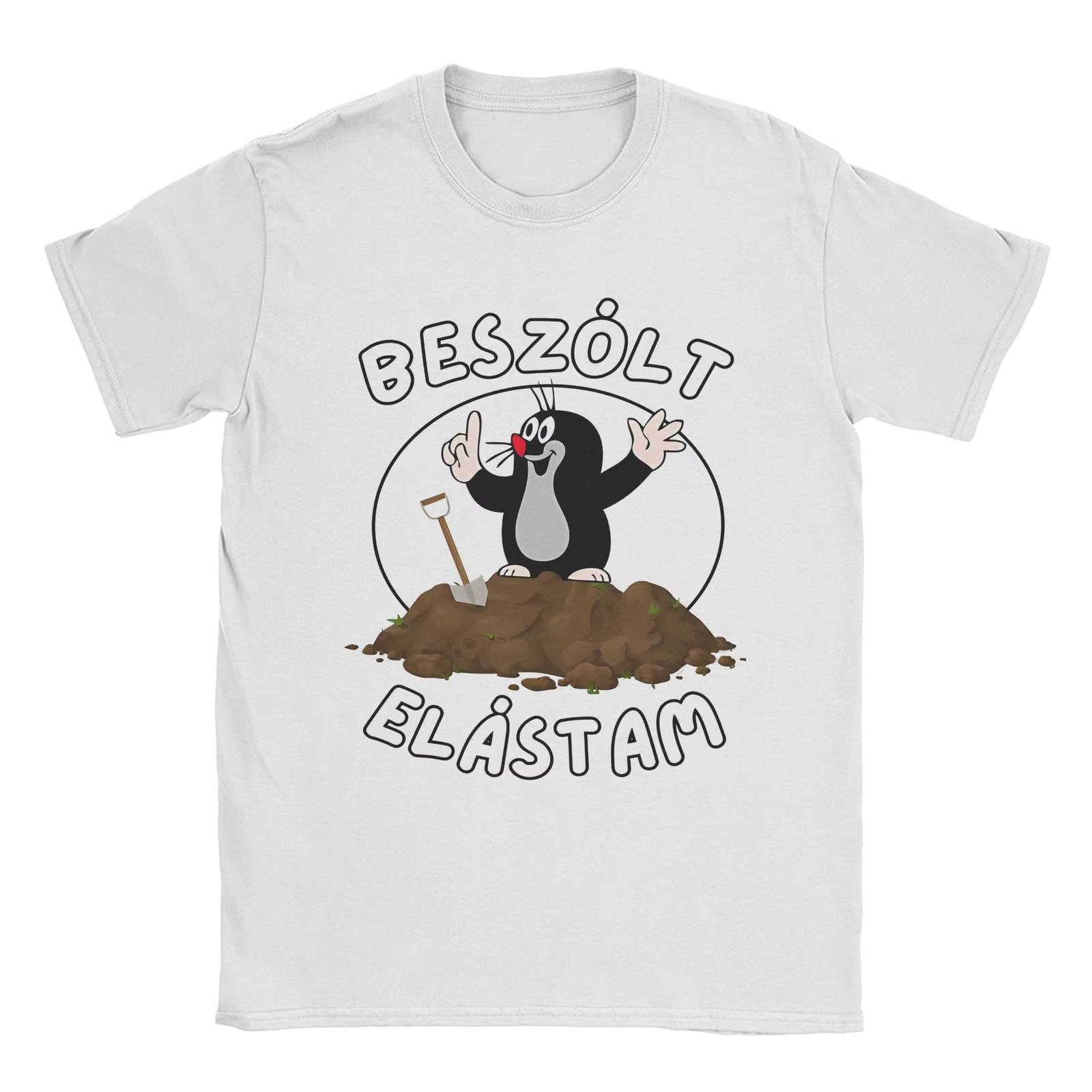 The Little Mole Krtek Beszolt Elastam Men's T Shirts Cute Crazy Tee Shirt Short Sleeve Round Neck T-Shirt Cotton Gift Idea Tops