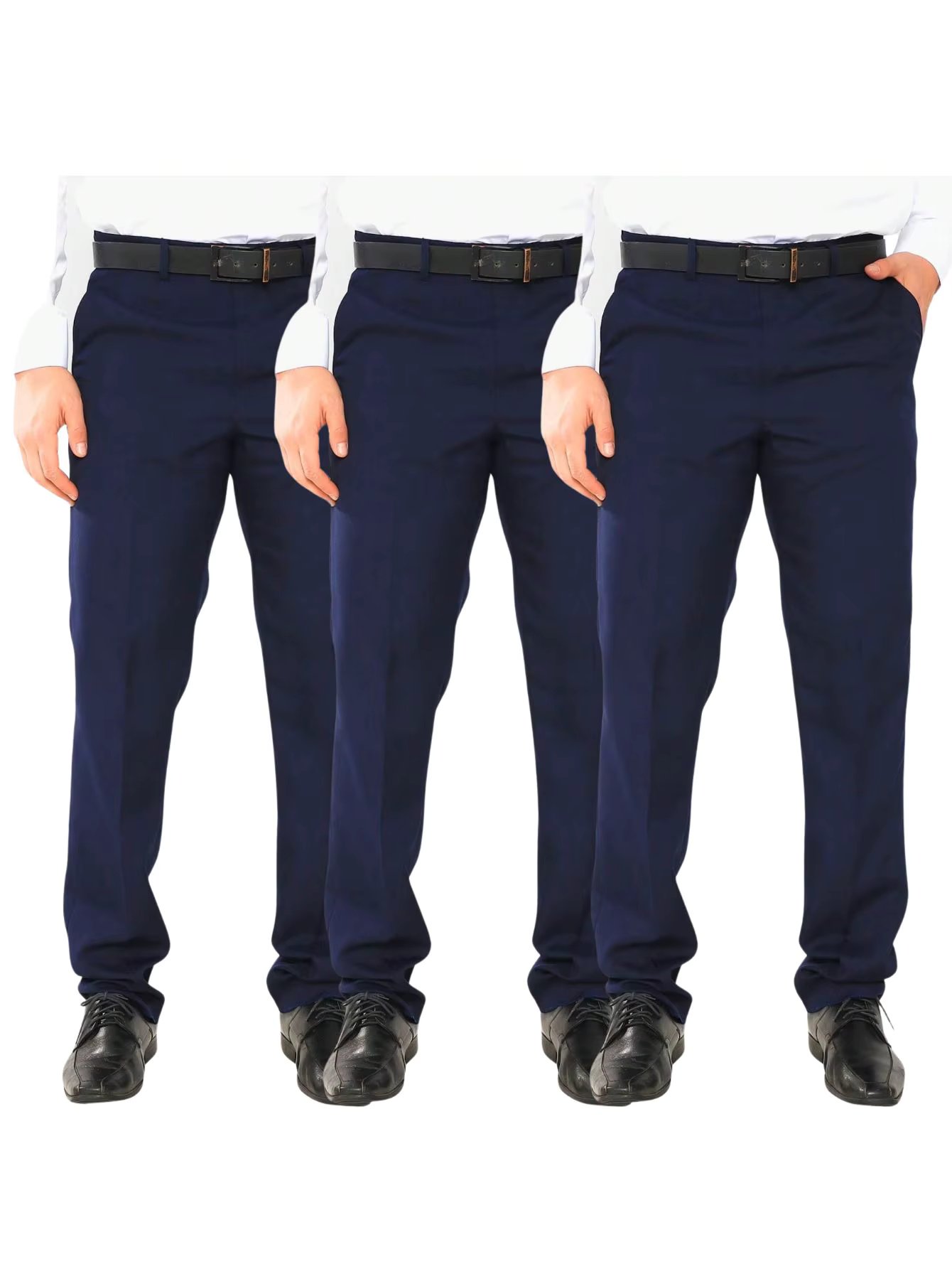 KIT Men 3 Pieces-Navy Blue Slim Social Pants Suit Pants