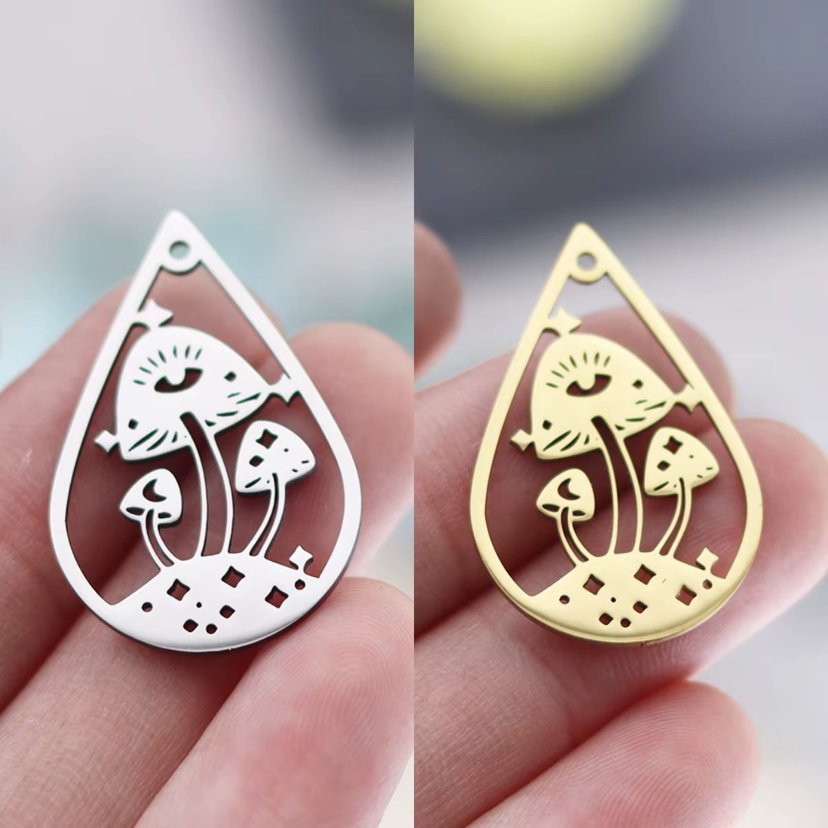 3pcs Star/Moon/Sun Gothic Charms Stainless Steel Pendant DIY Vintage Tassels Earring for Women Jewelry Making Craft Accessories