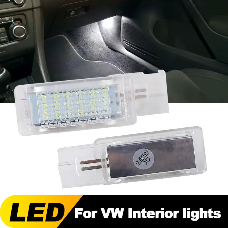 2pcs CANbus white For Seat Ateca Alhambra Skoda Superb Rapid VW Passat B6 B7 Golf 5 6 Caddy LED Footwell Light Glove Box Lamps
