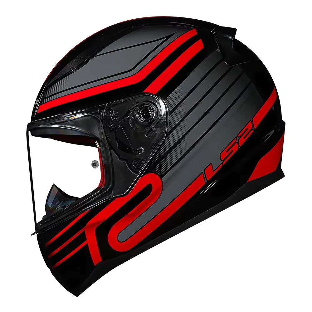Capacete Ls2 FF353 Rapid Circuit Preto com Vermelho