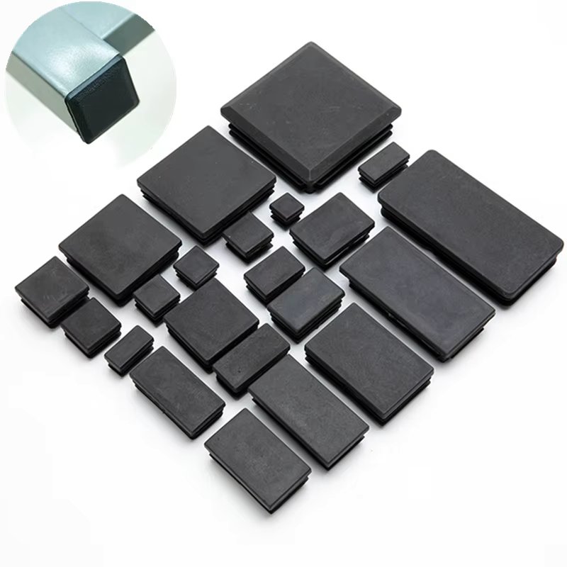 2/4/10pcs Square Plastic Black Blanking End Cap Tube Pipe Insert Plug Bung 10x10~100x100mm living room furniture  bed frame