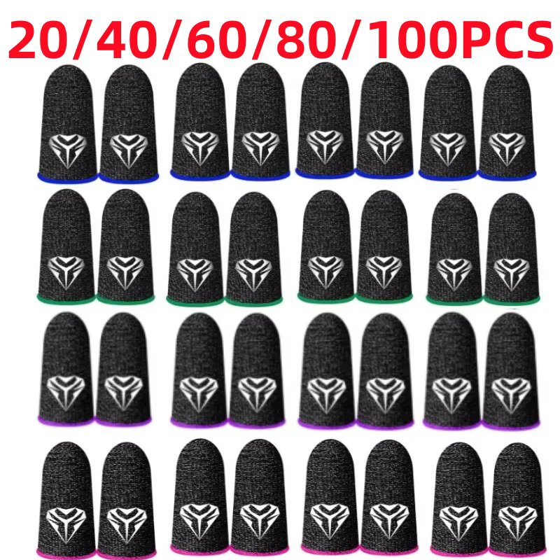 20/40/60/80/100pcs Gaming Finger Sleeve Anti-slip Fingertip Cover Breathable Sweatproof Fingertips Thumb Gloves For Mobile Game