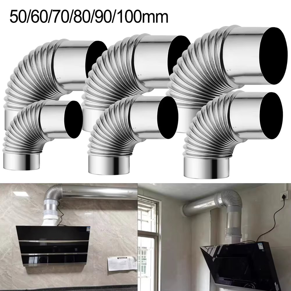 Flue Elbow Pipe Chimney Liner Bend Stainless Steel Multi Flue Stove Pipe Gas Water Heater Exhaust Pipe