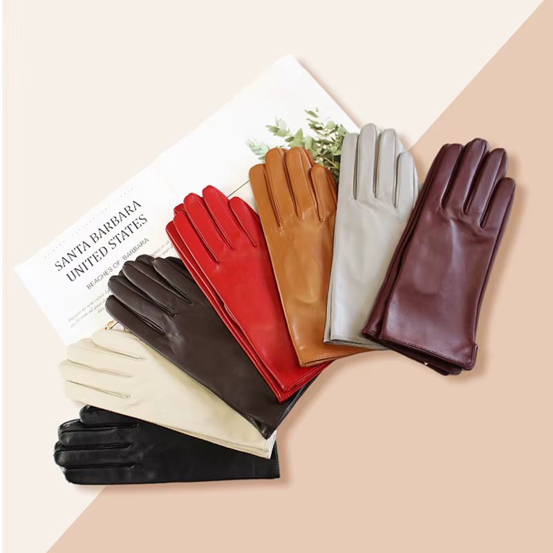 Thin Single Layer Unlined Touch Screen Sheepskin Gloves Women's Car Driving Color Leather Fashion Simple Motorcycle Riding
