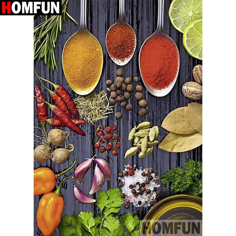 HOMFUN Diamond Painting Cross Stitch "Kitchen spoon" 5D DIY Diamond Embroidery Full Square/round Rhinestone Of Picture A30111