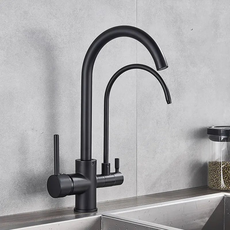 Gold /Black/Chrome Kithcen Purified Faucet Pull Out Water Filter Tap 2/3 Way Torneira Hot Cold Mixer Sink Crane Kitchen Drink