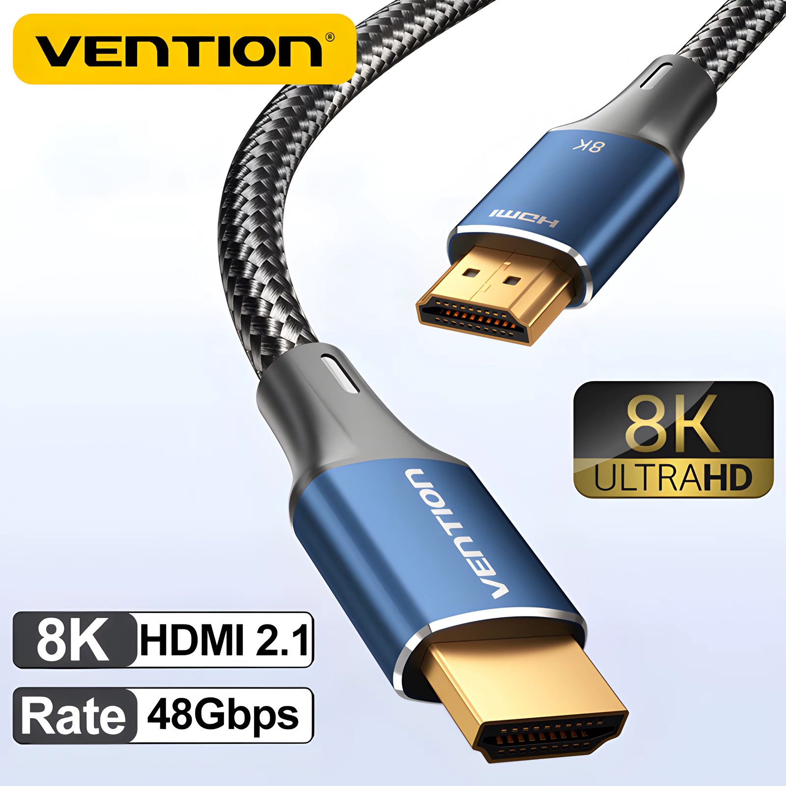Vention New 8K@60Hz HDMI 2.1 Cable 3D Video High Speed Certified 48Gbps HD Digital HDMI Cable for Samsung Sony Xiaomi TV Swictch