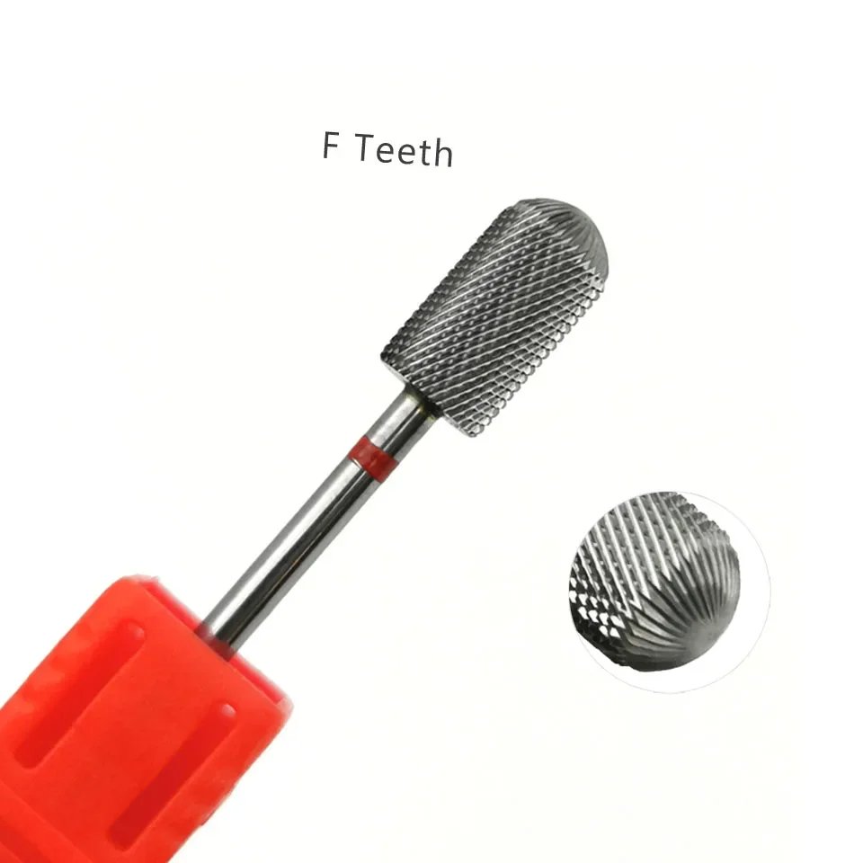 HYTOOS Smooth Top Large Barrel Bits (R Cut) 3/32 Carbide Nail Drill Bit Milling Cutter For Manicure Nail Art Equipment Tools