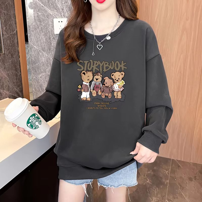 Winnie Graphic Cute T-Shirt Women's overfitting casual big size man-to-man Daily look TS3056