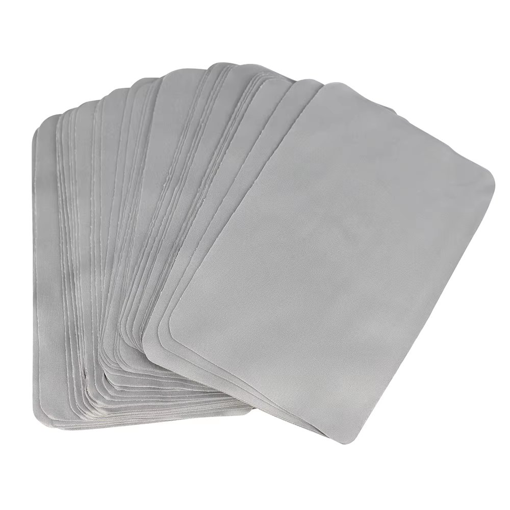 100pcs 175gsm 15x9cm Grey Glasses Sunglasses Eyeglasses Lens Phone Pad Microfiber Cleaning Cloth Gray Small Size Rectangle Wipe