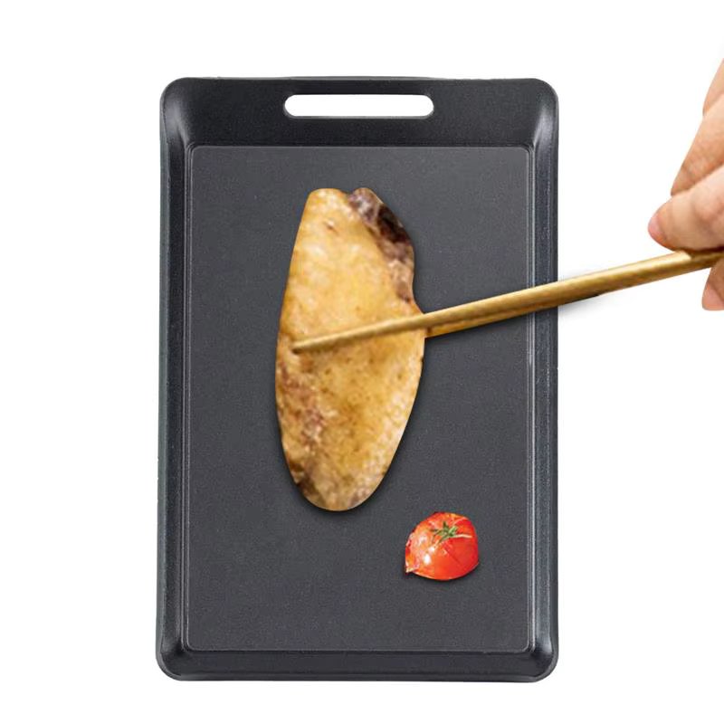 Cast Iron Grill Pan Rectangle Non Stick Sizzling Plate Outdoor Griddle Pan Camping Cookware Multi Cooker Deep Roasting Grill Pan