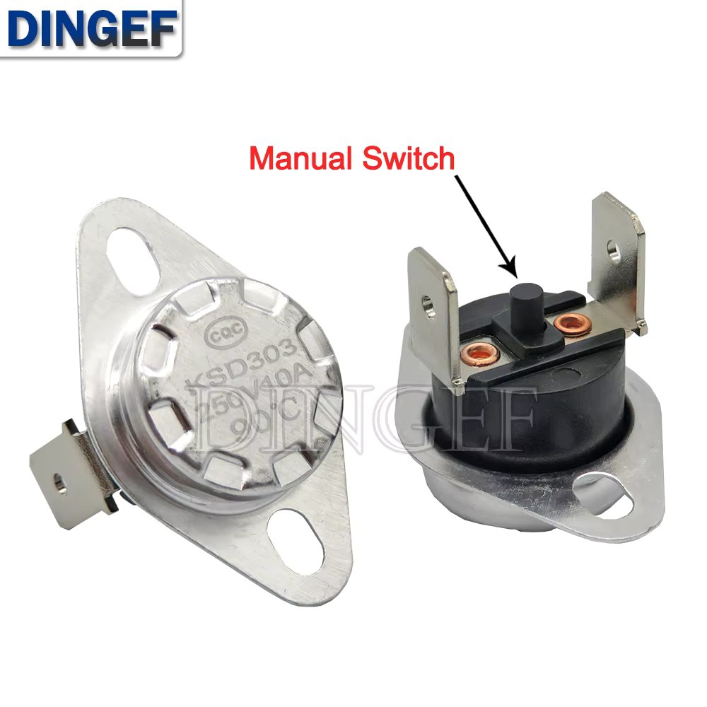 1PCS KSD301 KSD303 10A 45 ~ 150 C Degrees Celsius Manual Reset Thermostat Normally Closed Temperature Switch Temperature Control