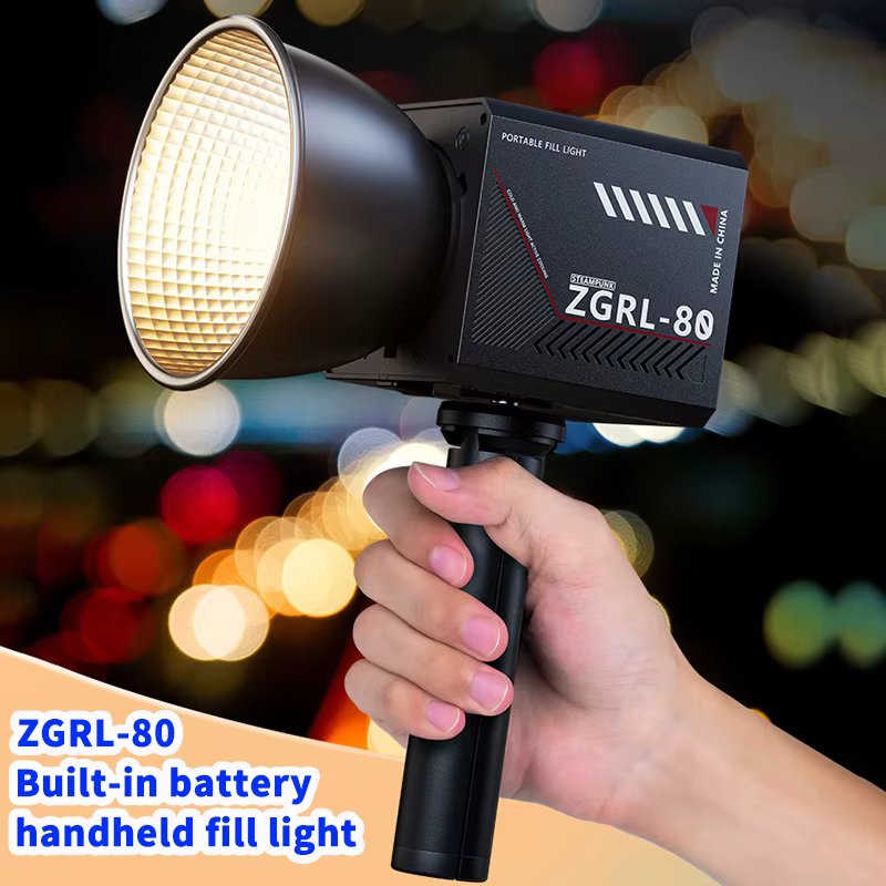60W Pro Portable LED Video Light COB Bi-Color  photography light 2800K-7500K for Livestreaming Handheld Outdoor Shooting Light