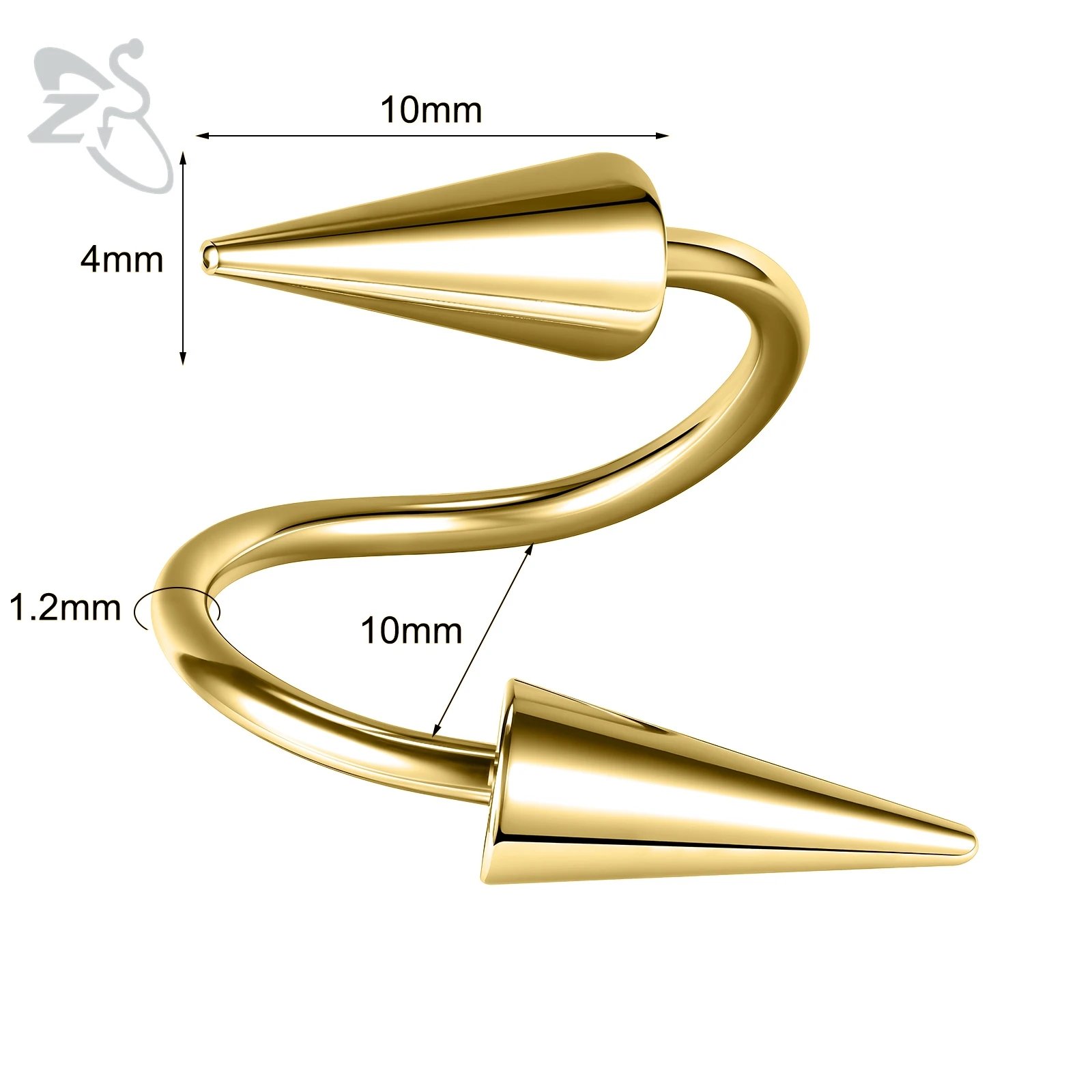 Gold-10X4X10mm
