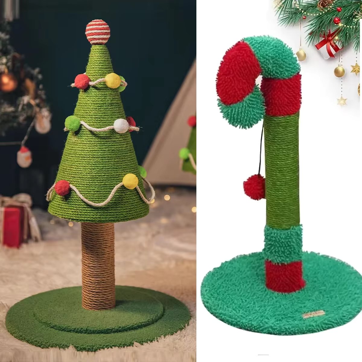 Bite-resistant Christmas Tree for Cats Scratcher Board Kitten Toy Pet No Space Sisal Climbing Frame Kitten Cat Training Supplies