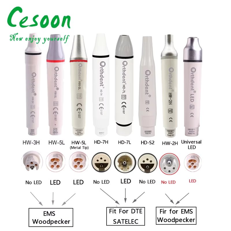 Dental Ultrasonic Scaler Handpiece Detachable Piezo Scaling Handle LED Cavitron Cleaning for Woodpecker EMS DTE Satelec Series