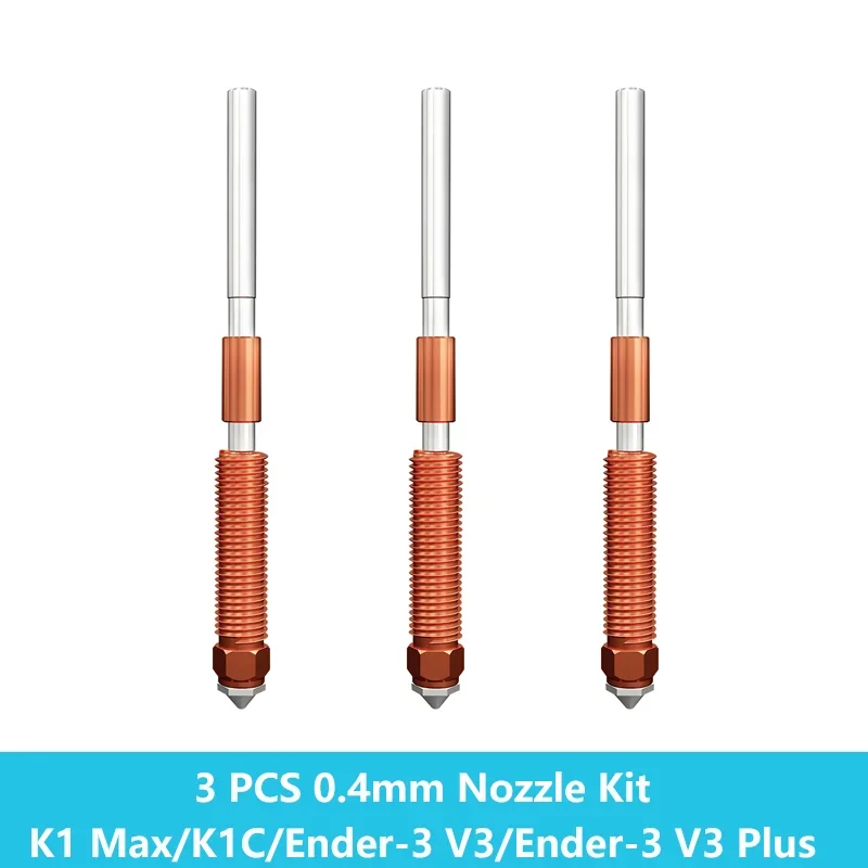 Creality K1C Nozzle Upgraded 0.4mm 3/5/10PCS High Speed Quick-Swap Nozzles for K1C/K1 Max/Ender-3 V3/Ender-3 V3 Plus 3D Printers