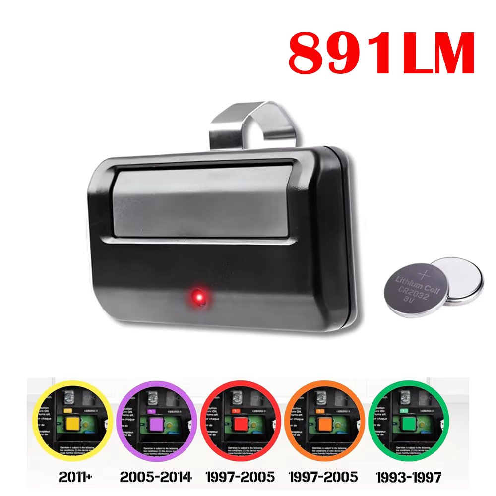 Universal 891LM Garage Door Opener Remote Security+ 2.0 myQ Yellow Learn Button Replacement Garage Door Remote