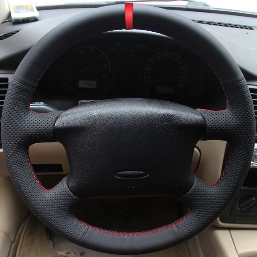 Car Steering Wheel Cover Artificial Leather Red Marker For Volkswagen VW Passat B5 1996-2005 Golf 4 1998-2004 Seat Alhambra