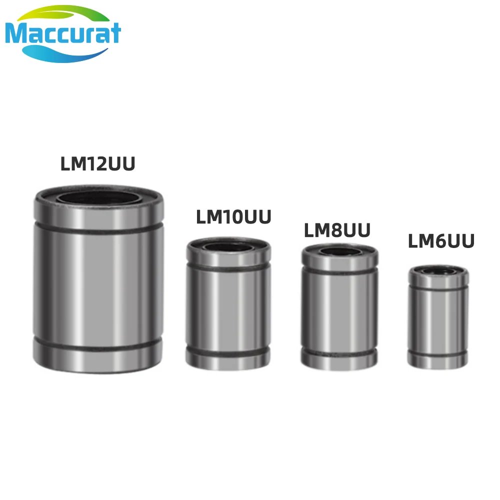 5/10pcs Linear Ball Bearings LM6UU LM8UU LM10UU LM12UU 6mm 8mm 10mm 12mm Part Bush Bushing Steel 3D Printers Linear Shaft Parts