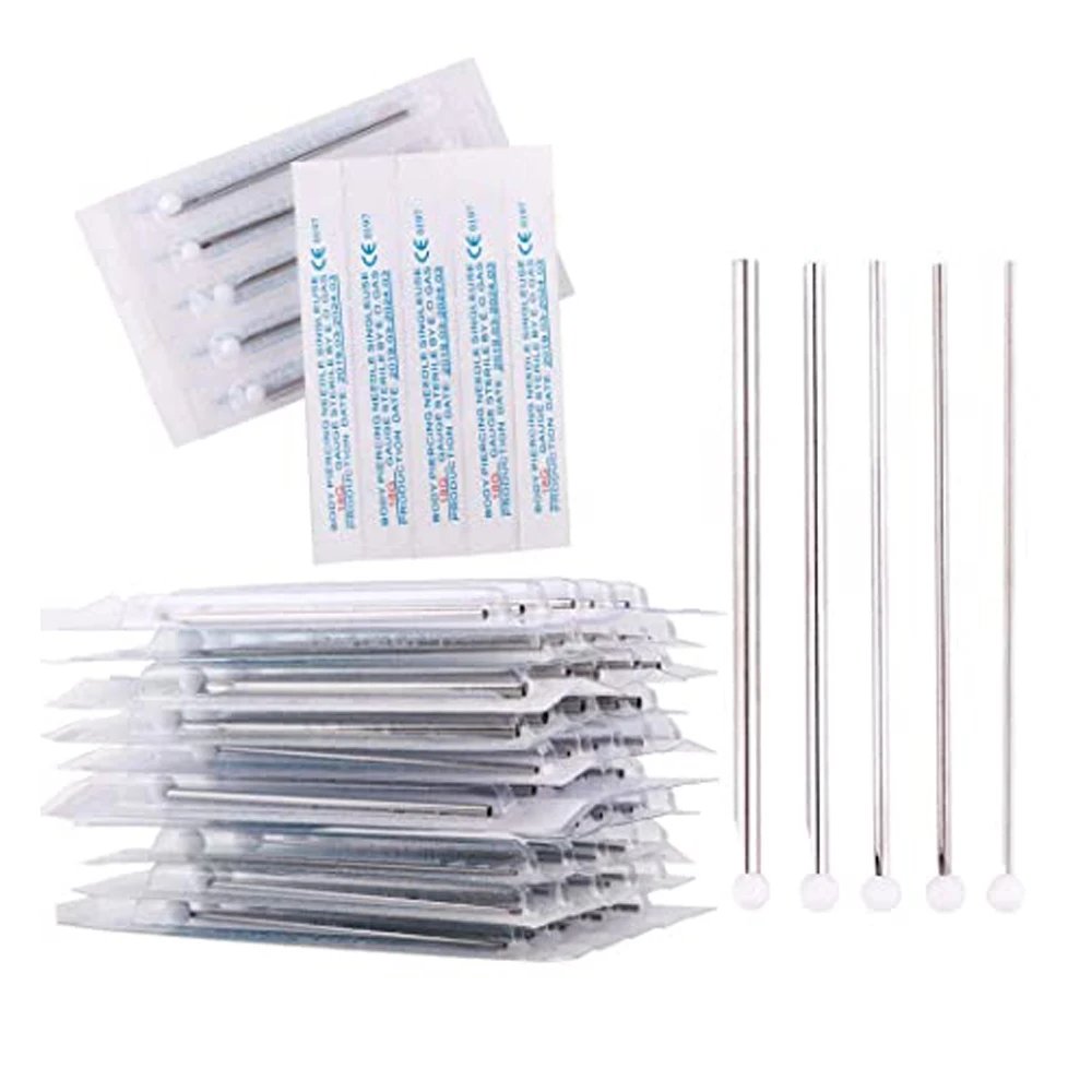 Sterile Disposable Tattoo 12g/14g/16g/18g Piercing Needles Navel Nipple Ear Nose Lip Stainless Steel Piercing Needles Kit Tool