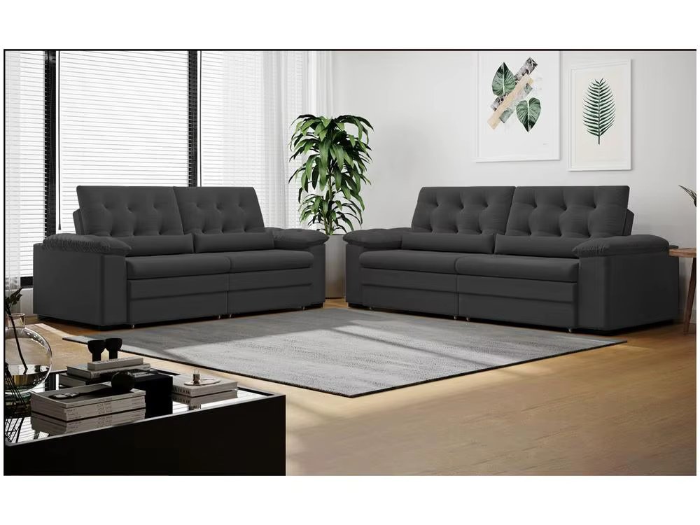Sofa 2 and 3 Places Retractable Reclining Suede Thormatta Colombia SMP