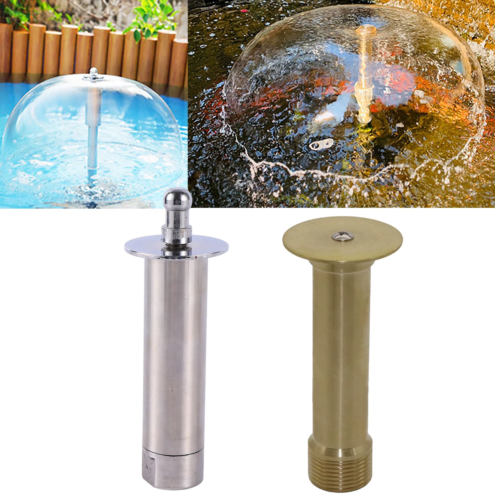 1/2" Female 3/4"Male Thread Mushroom Shape Fountain Stainless Steel Brass Sprinkler Nozzle Pool Pond Garden Landscaping Fountain