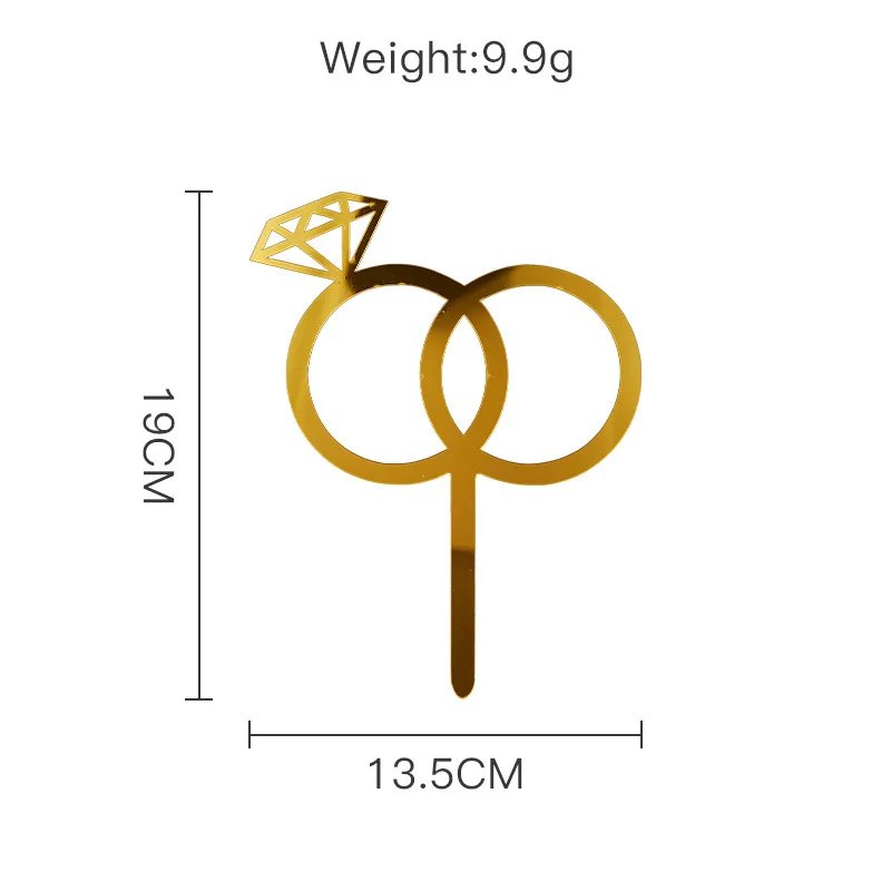 Acrylic Cake Topper Romantic To Be Wedding Party Proposal Diamond Ring Bride Cake Decoration Wedding Baking Party tag Supplies