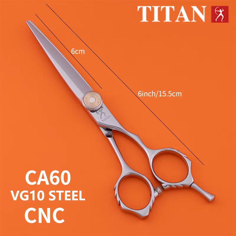 TITAN professional barber scissors cutting thinning hair cut tool new item hairdressing shear  6inch  vg10 steel cnc