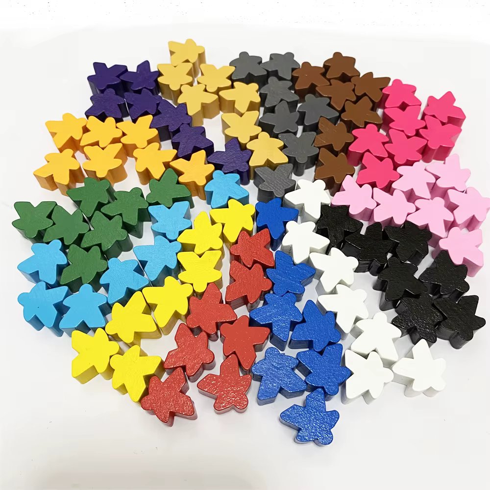 100PCS Wooden 16mm Extra Board Game Meeples Bits Pawns Pieces Bulk Replacement Tabletop Gaming components Humanoid Chess Pieces