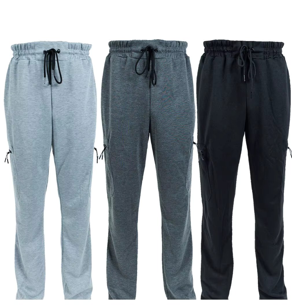 3 Pack Men's Fleece Lined Slim Fit Casual Tech Jogger Sweatpants Zipper Pockets GYM Track Pants S-3XL